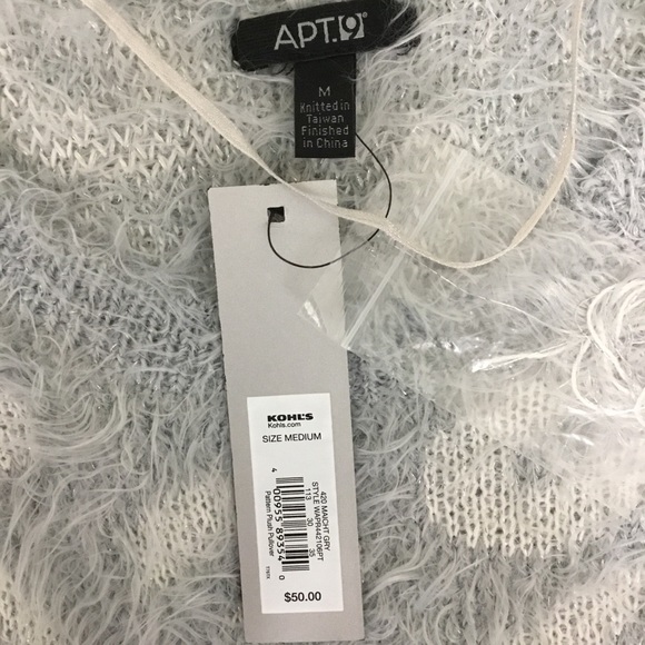 APT.9 Animal Print Metallic Grey Fuzzy Sweater M - Picture 14 of 15